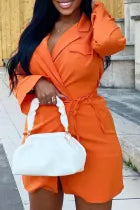 Orange Fashion Casual Dresses