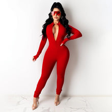 Load image into Gallery viewer, Qudee Solid V-Neck Jumpsuit